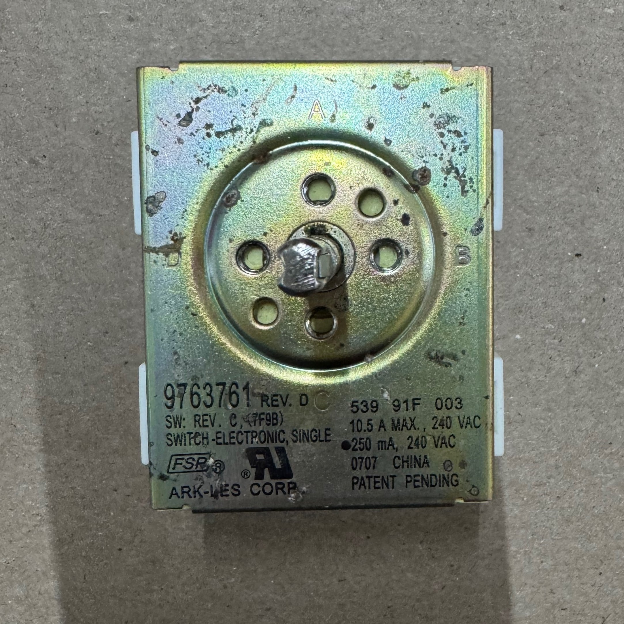 KitchenAid Range Surface Element Control Switch WP9763761 KitchenAid Range Surface Element Control Switch WP9763761